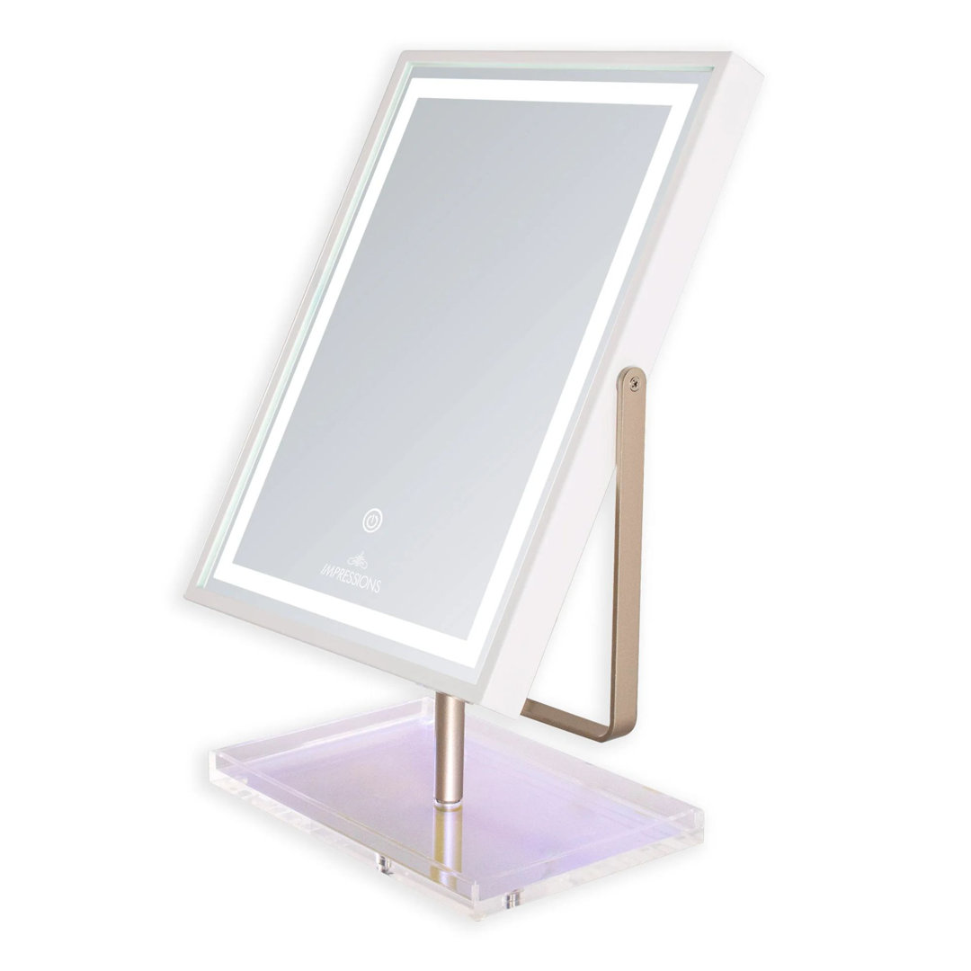 Prisma 360 degree Swivel Lighted Makeup Mirror for Desk, Tri Tone LED Vanity Mirror with Adjustable Tilt IMPRESSIONS VANITY · COMPANY