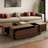 Rectangular Sliding Top Coffee Table With 2 Drawers And 2 Hidden Storage Compartments
