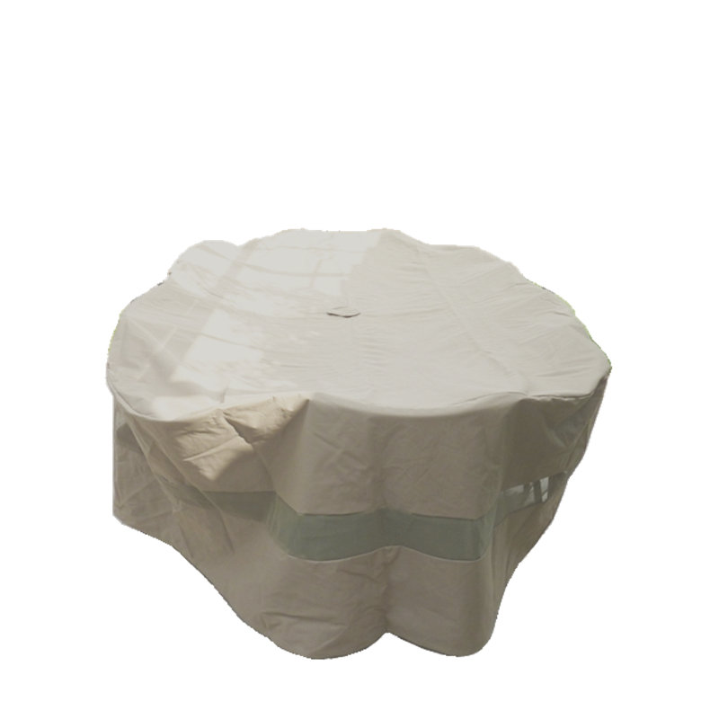 Housse pour ensemble de salle à manger ovale résistant à l'eau, Taupe classique, H 38 po x l 110 po x P 65 po