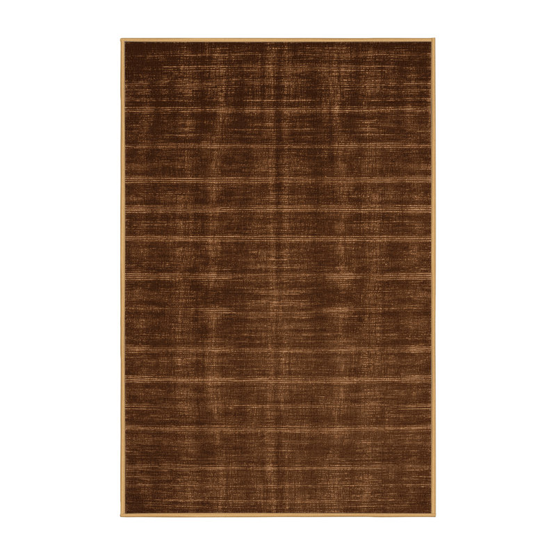 Machine Washable Solid Brown Area Rug, Runner 2' x 5'