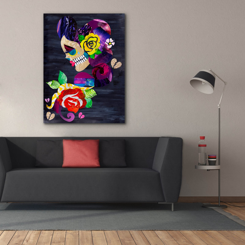 'Sad Skull' by Artpoptart Canvas Wall Art, 54" H x 40" W x 1.5" D
