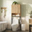 Armoire de rangement au-dessus de la toilette avec tablette réglable, organisateur de salle de bain autoportant avec structure en métal, armoire haute peu encombrante pour les essentiels de salle de bain, style bois naturel