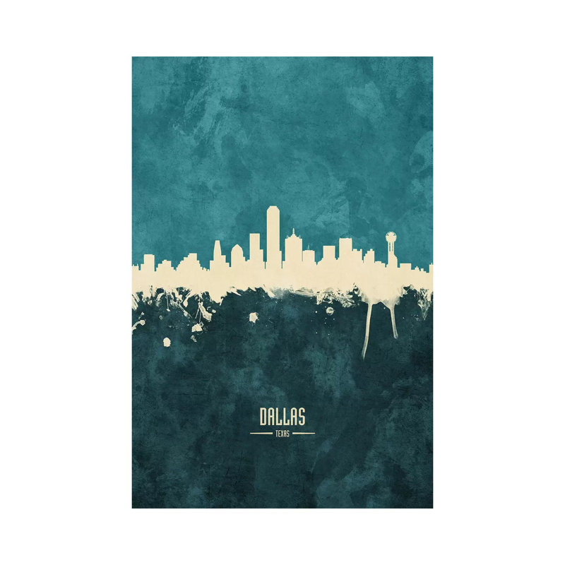 Dallas Texas Skyline by Michael Tompsett - 1 Piece Wrapped Canvas Wall Art, 101.6 cm H x 66.04 cm W x 3.175 cm D