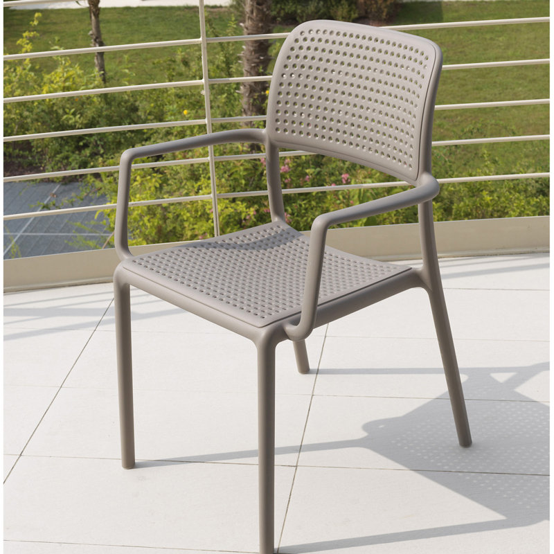 Suri Stackable Outdoor Patio Dining Armchair with Cushion