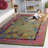 Anticur Hand Tufted Wool/Cotton Floral Rug in Green/Pink-1781615929