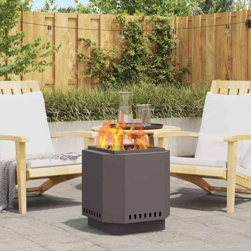 Modern Smokeless Fire Pit, 51cm H x 48cm W x 48cm D, Black