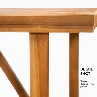 Table de salle à manger d'extérieur en bois d'acacia de 67 pouces, idéale pour les rassemblements de patio et de jardin avec finition en teck et durabilité