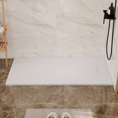 60"W x 32"D Wheelchair Accessible Low Threshold Shower Base with Reversible Drain, SMC Cover