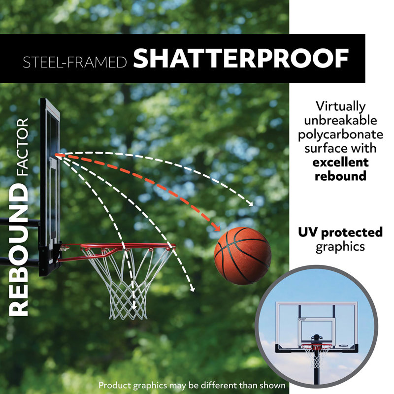 Lifetime Height Adjustable Portable Basketball Hoop (50" Polycarbonate Backboard)