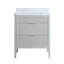 Ensemble de meuble-lavabo autoportant 30 po avec 2 ensembles de poignées et plateau en marbre d'ingénierie entièrement assemblé gris-522583718-522583713-522583714