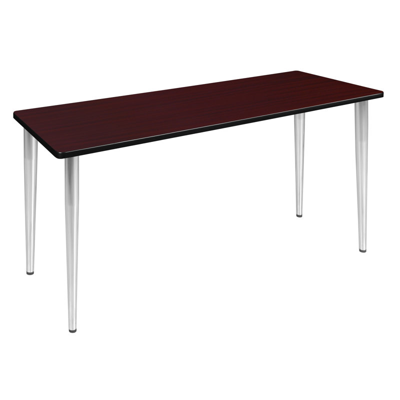 Plateau de table de formation Kahlo, pieds fuselés, Chrome, Acajou, H 29 po x L 60 po x l 24 po