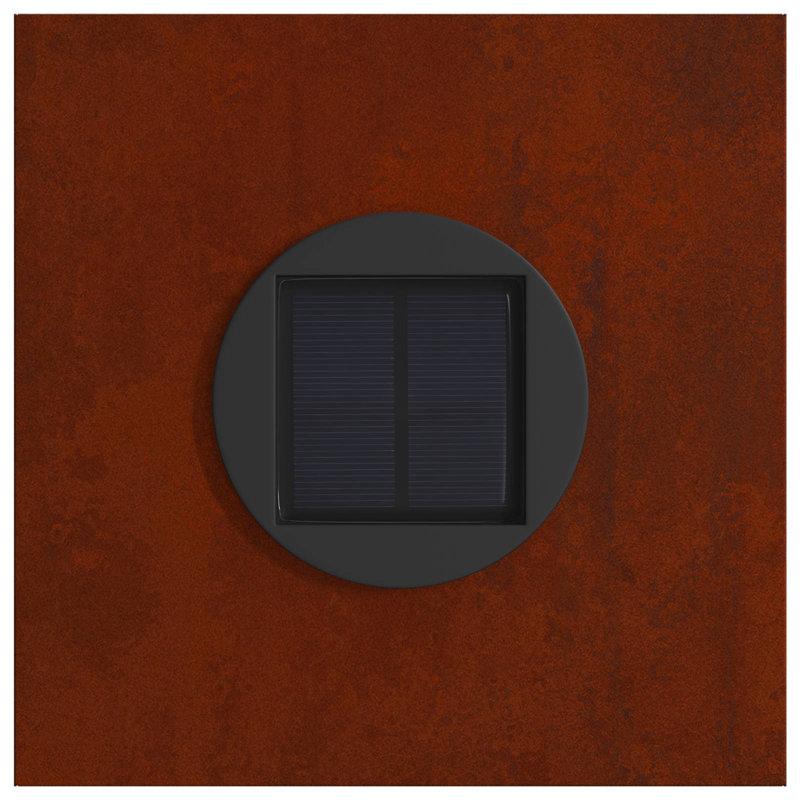 Solar Powered Steel Pathway Light, 50cm H x 18cm W x 18cm D, Rusty