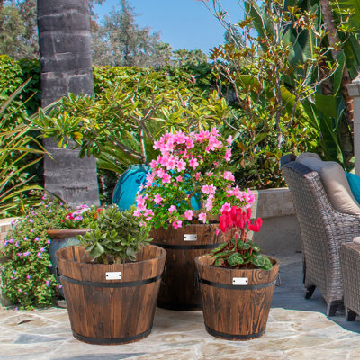 Adelgund Wood Pot Planter