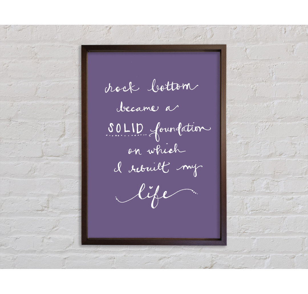 Rock Bottom Lilac - Einzelner Bilderrahmen Typografie auf Leinwand