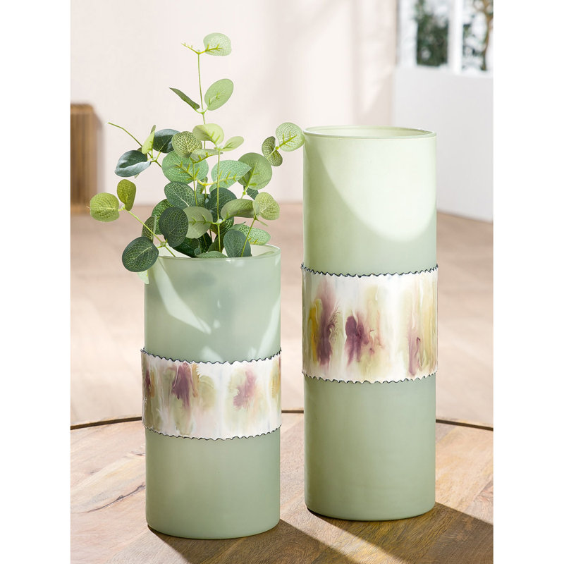 Chequetta Glass Table Vase, 35cm H x 12cm W x 12cm D