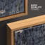 Abstrait peinture noire sur fond bleu, décorations murales encadrées pour chambre à coucher-109881822-109881824