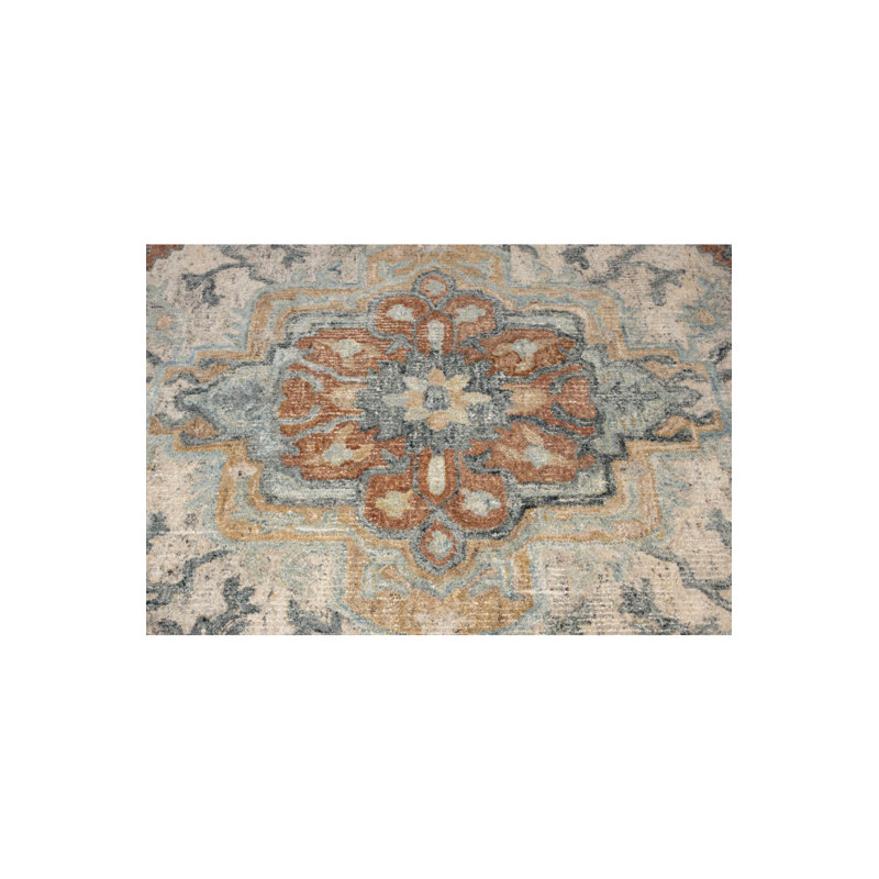 Amori Oriental Area Rug in Brown/Blue/Yellow, Rectangle 5' x 7'5"