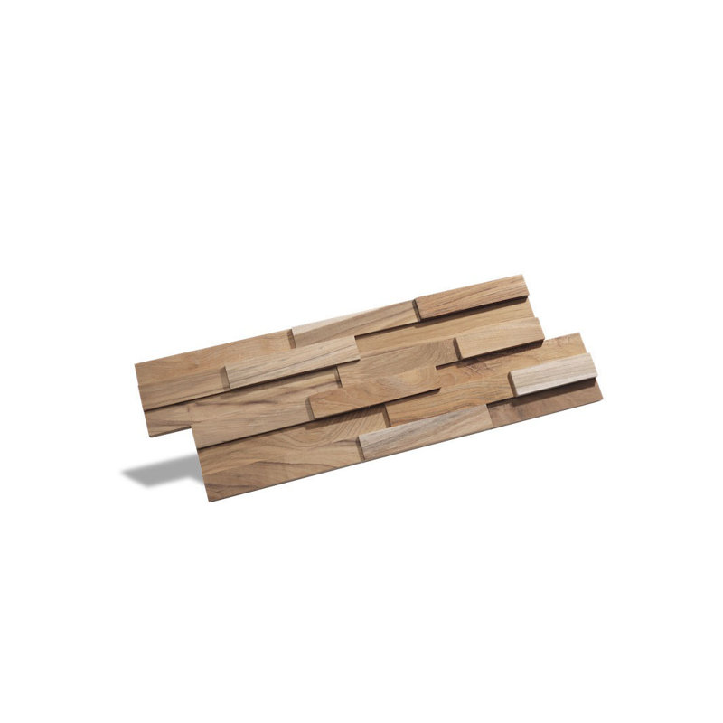 UltraWood Teak Firenze Jointless Z-Shape Interlocking Wall Panels