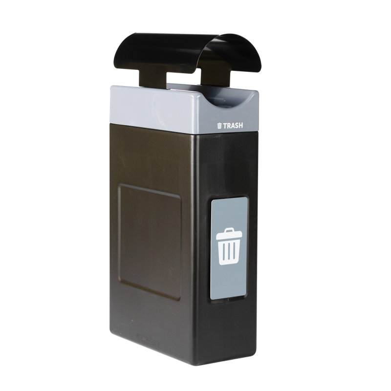 Commercial Zone Avante Trash Container, Narrow Unit w/Canopy Lid, Liner Included, 30