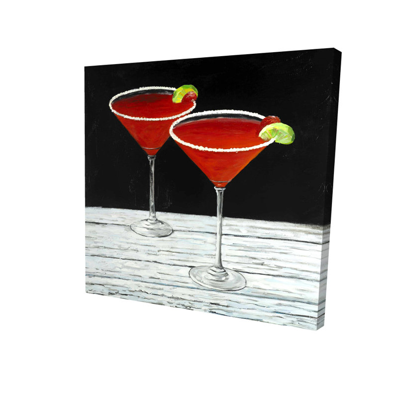 Contemporary Gray Kitchen Canvas | Cosmopolitan Drink Decor
