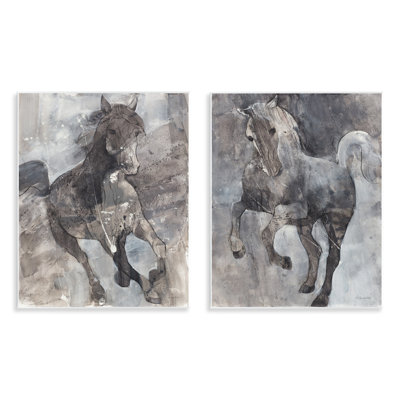 Ensemble de 2 plaques murales Free Spirit Wind Dancer Horse par Albena Hristova