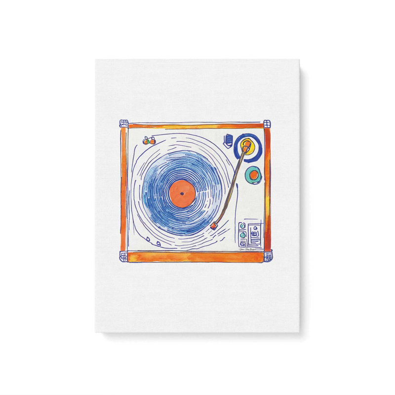 «The Timeless Turntable» par Seven Trees Design, reproduction d'art, L 36 x H 48, Ne s’applique pas, Toile tendue