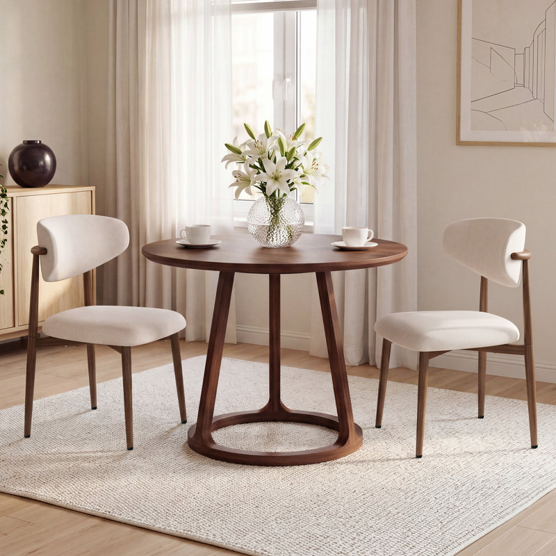 Linen Upholstered Side Chair, Brown