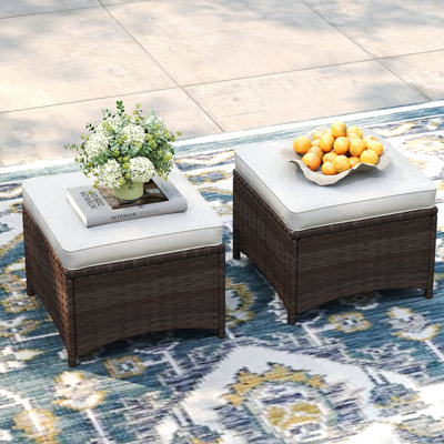 patio wicker ottoman