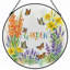 Vitrail de vitrail à papillons floraux H 7,8 po-2030129658