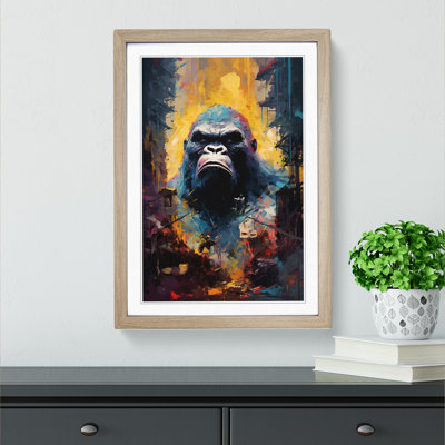 King Kong Impressionism - Single Picture Frame Print on Wood