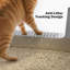 Bac à litière en acier inoxydable XXXL avec côtés hauts, anti-fuite et antiadhésif, parfait pour les grands chats et les foyers multi-chats, couvercle ouvert blanc-240156619