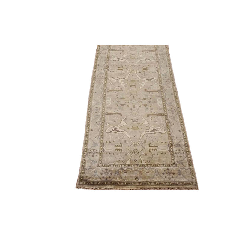 Tapis de couloir 6x18 brun clair Oushak