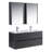 Oquendo 48'' Wall-Mounted Double Bathroom Vanity with Ceramic Sink & Medicine Cabinet – All-Wood, 2 Drawers, Open Back Design-26910560