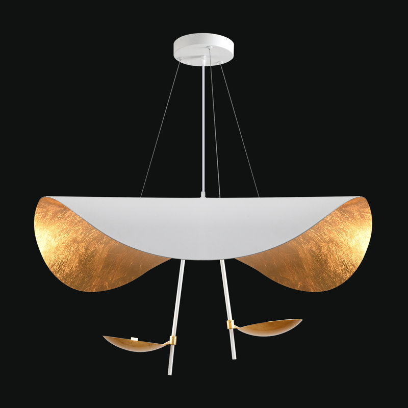 LED Chandelier, 23.6cm H x 23.6cm W x 10.6cm D, White