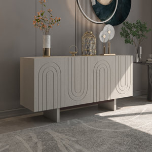 Latitude Run Deantre 62.99" Wide Sideboard Cream