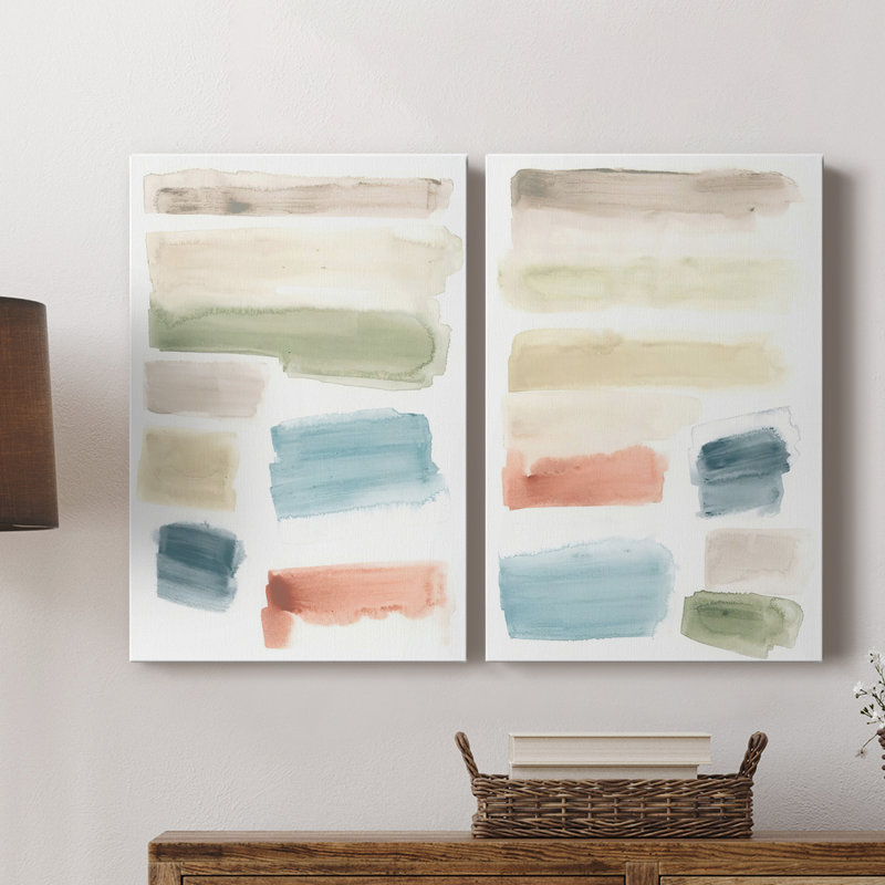 Watercolor Swatches I - Toile tendue avec châssis de qualité supérieure - Prêt à être accroché