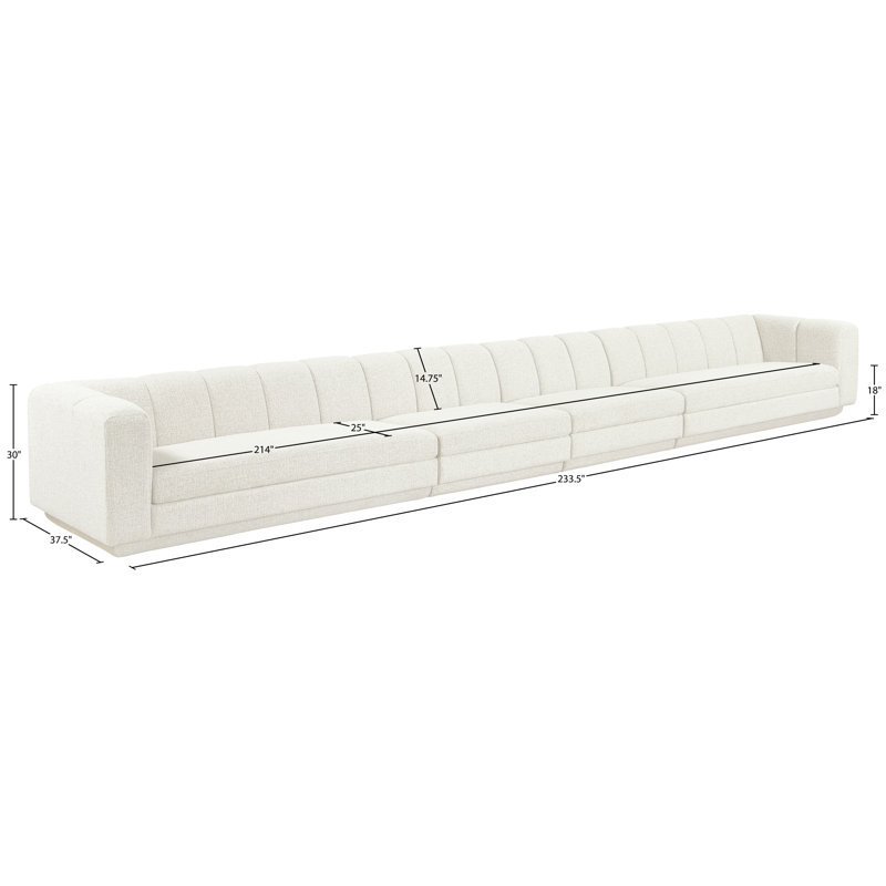 Tissu 4 pièces Modari Canapé modulaire, Tissu crème