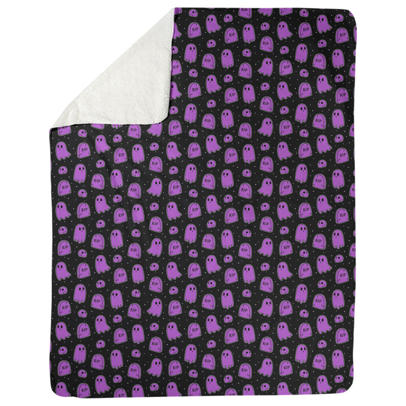Couverture polaire Katelyn Elizabeth, l 52,5 po x L 62,5 po, Noir / mauve