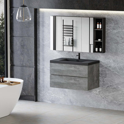 Bathroom Storage, Floating Bathroom Vanity With Sink, Wall-Mounted Bathroom Storage Vanity Cabinet For Bathroom