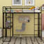  Lit mezzanine simple en métal Alexy avec 2 tablettes et 1 bureau-1214016815