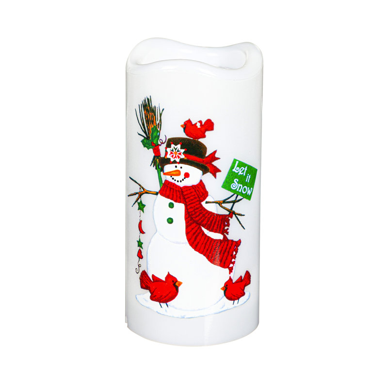 Décoration de table pilier bonhomme de neige
