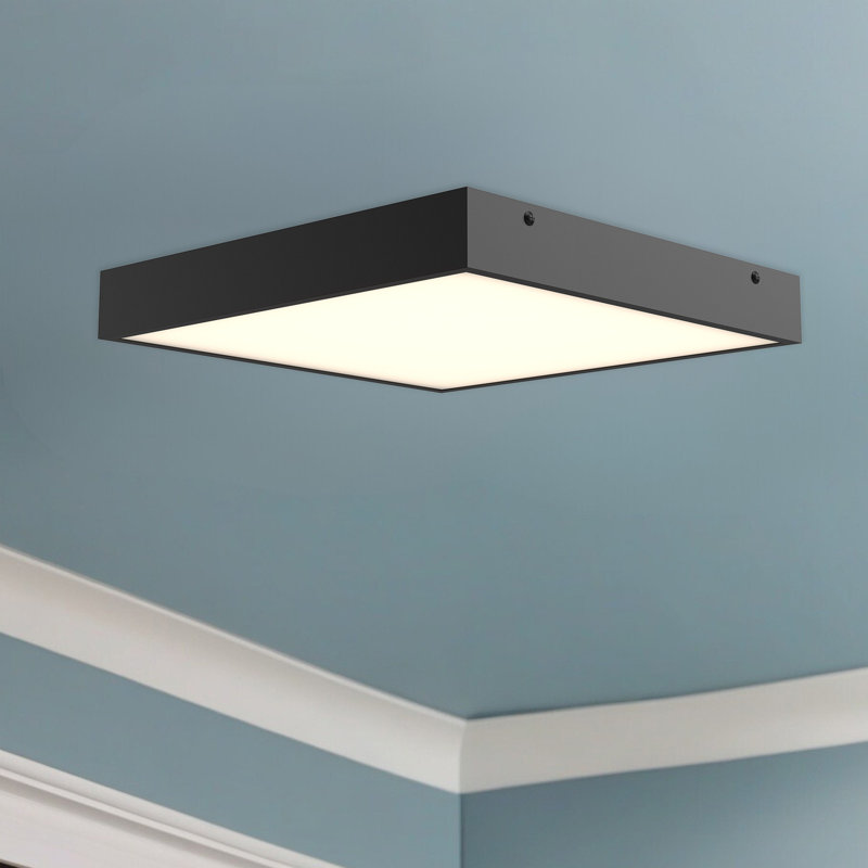 Sydney Matte Black Rectangular LED Flush Mount Light