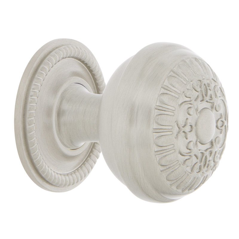 Egg and Dart 1 3/8" Diameter Round Knob, Satin Nickel