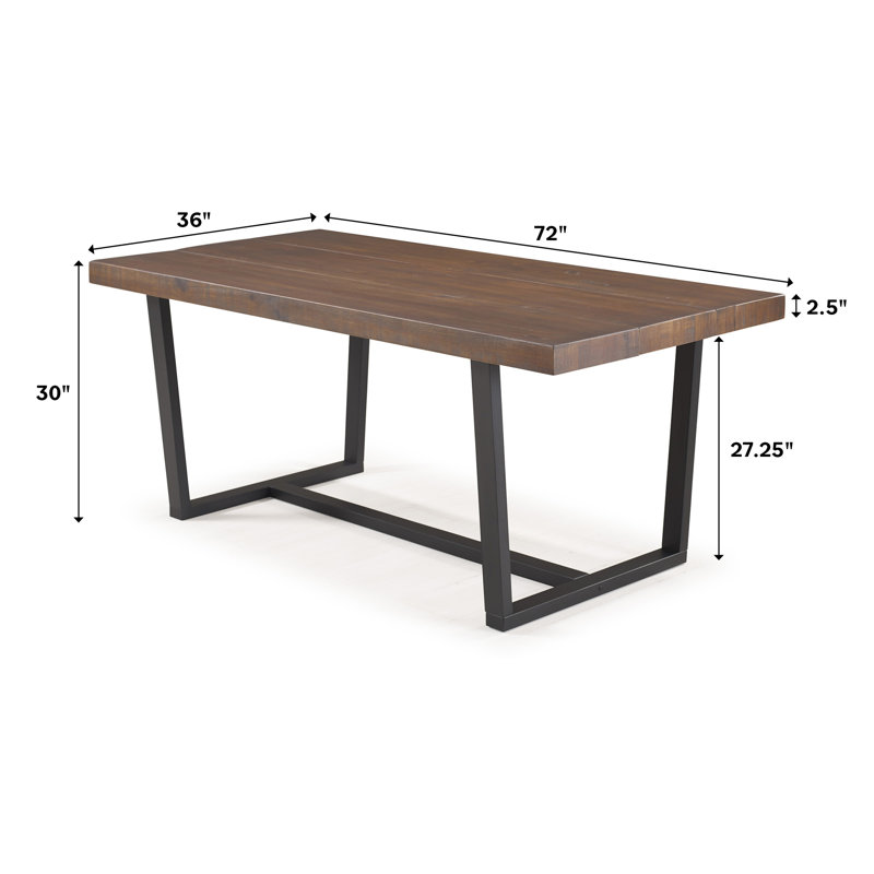 Amarapal Double Pedestal Dining Set, Rustic Oak/Black, 7 Pieces: Table, 6 Chairs