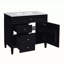 Armoire de rangement de salle de bain moderne avec 2 tiroirs et un tiroir basculant, lavabo supérieur-877643213