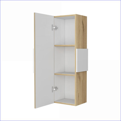 Armoires à pharmacie | 3 tablettes Nottingham chêne clair / blanc | Bois d'ingénierie