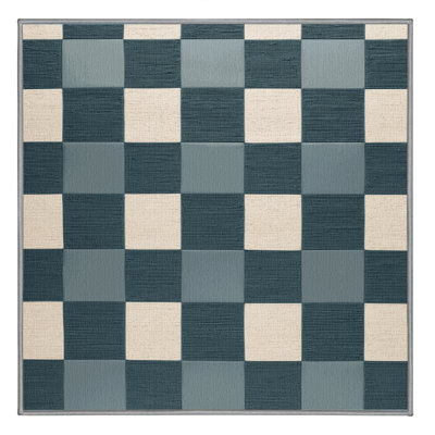 Machine Washable Checkered Green Area Rug