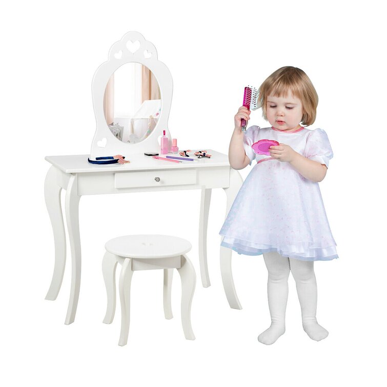 Harriet Bee Milledgeville Kids Vanity Set with Mirror & Reviews