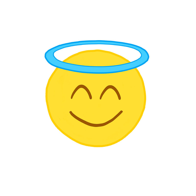 Halo Emoji - Wrapped Canvas Print,  30cm H  x 30cm W 