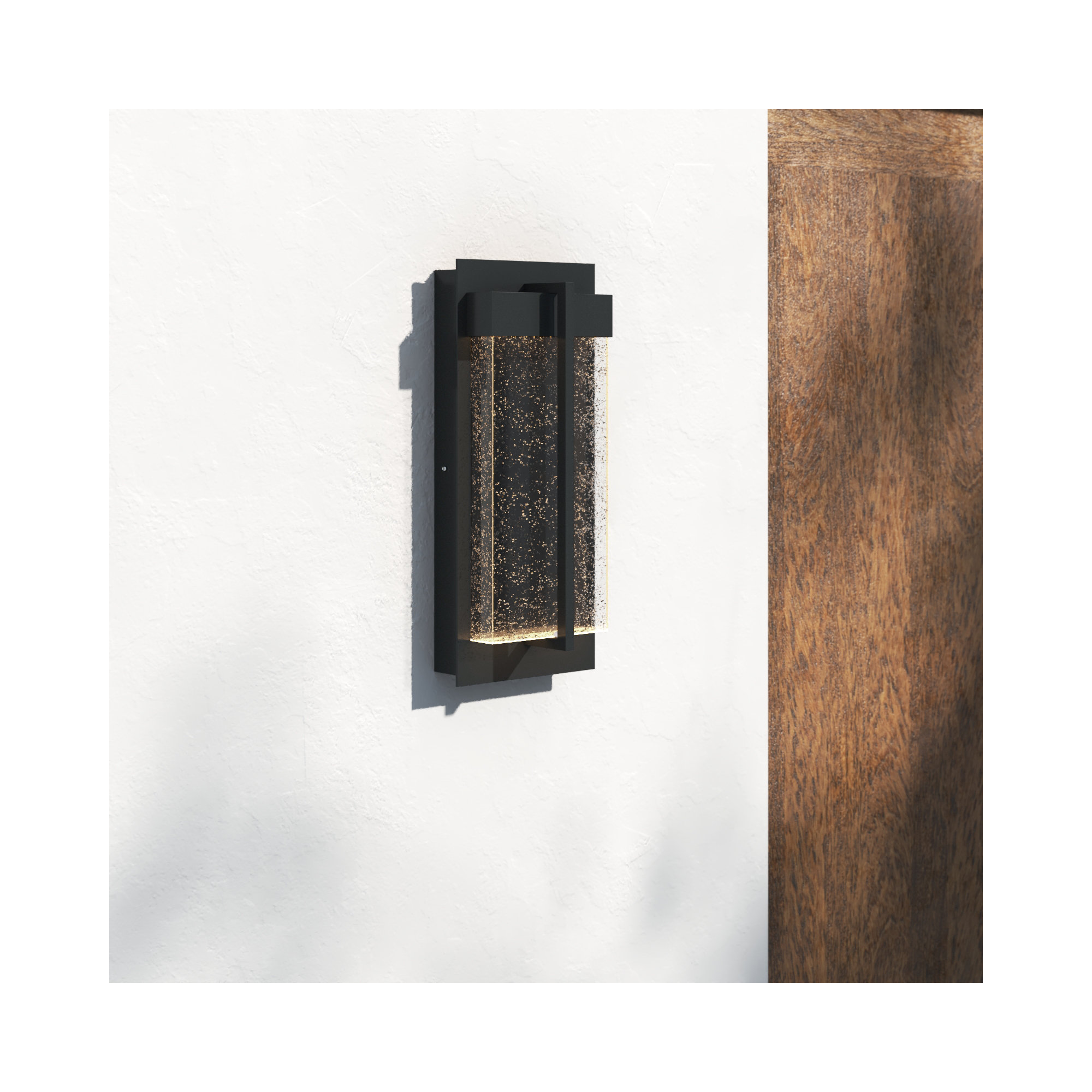 Ayoka Single Light Outdoor Aluminum LED Wall Light, 16" H x 7" W x 7" D
